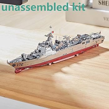Amazon.co.jp: 1/1000 金属製艦船キット 052D 駆逐艦 メタル